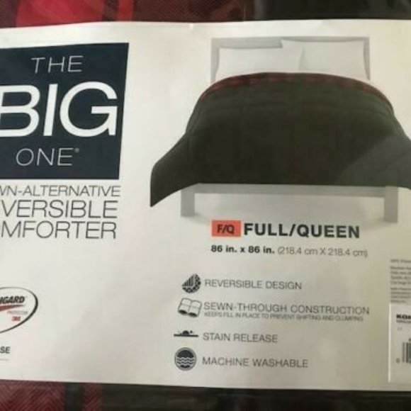 NIP RED PLAID DOWN ALTERNATIVE COMFORTER FULL/QUEEN - Picture 3 of 11